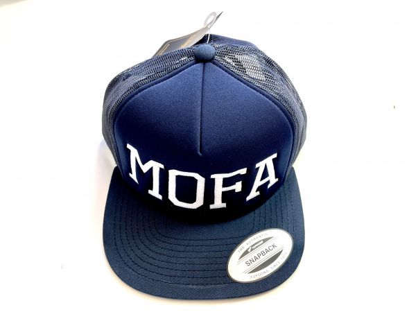 Trucker Mesh Cap Snapback navy blue mit besticktem MOFA Schriftzug