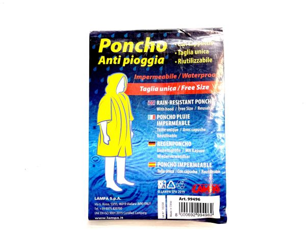 Wegwerf Regen Poncho mit Kaputze PE one size