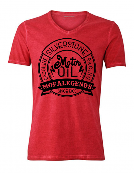 Mofa Legends Gasoline Racing Vintage T-Shirt Chili Red