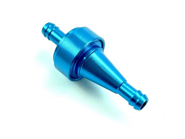 Metall Benzinfilter blau 6mm Anschluss
