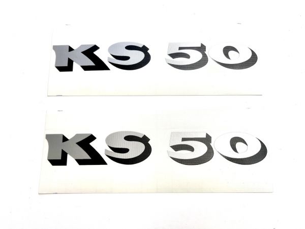 2er Set Seitendeckel Aufkleber passend für Zündapp KS 50 von 1976