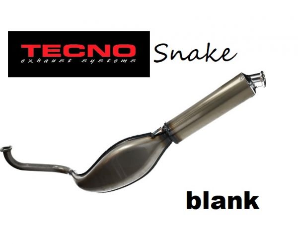 Tecno Snake Rennauspuff Puch Maxi S N E50 inkl. Krümmer mit Flanschanschluss 28mm blank / roh