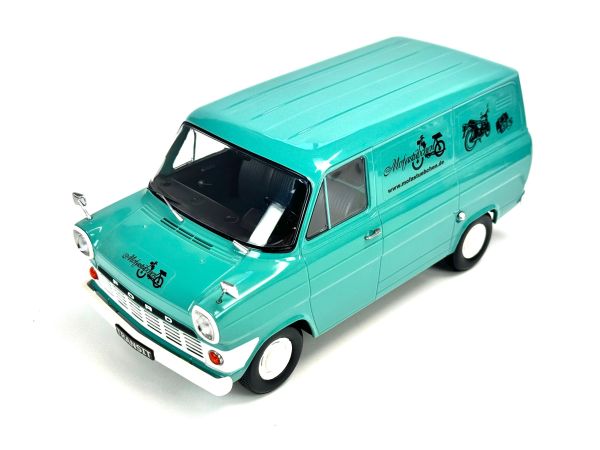 1:18 Modellauto Ford Transit Transporter mintgrün "Werbemodell Mofastübchen"