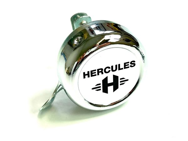 Klingel / Schelle - chrom mit Hercules Schriftzug und "H" Logo