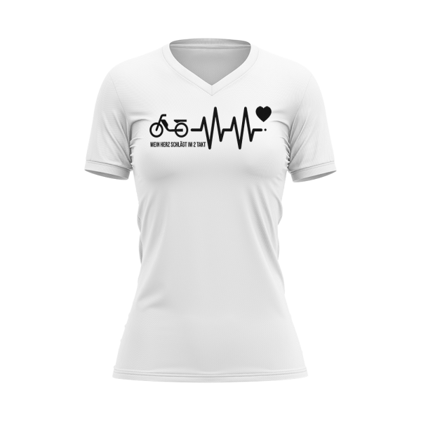 Damen T-Shirt mit Druck "Mein Herz schlägt im 2 Takt"