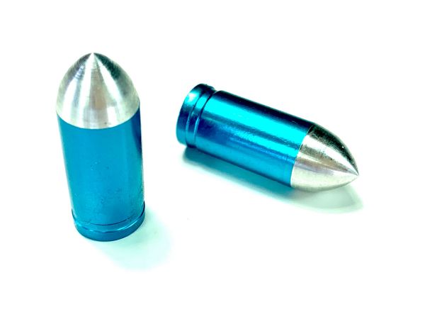 Ventilkappen Universal Design Typ Bullet / Patrone blau