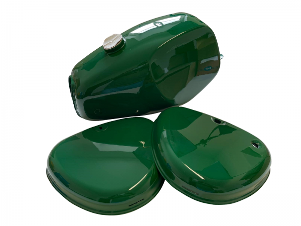 Set: Tank / Benzintank kompatibel mit Simson S51 mit Seitendeckel Craftride  grün mit Fußrastenhalter inkl. Seitenständer ✓ Jetzt Bestellen!