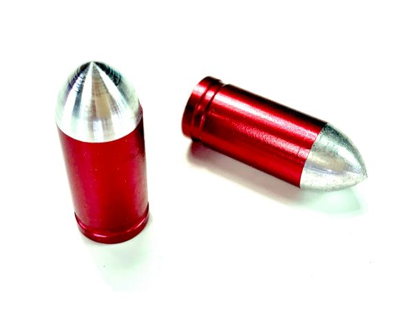Ventilkappen Design Typ Bullet / Patrone rot