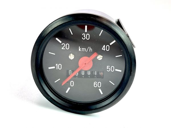 Tacho schwarz / schwarz für Mofa und Moped 60km/h Durchmesser 48mm Tachometer
