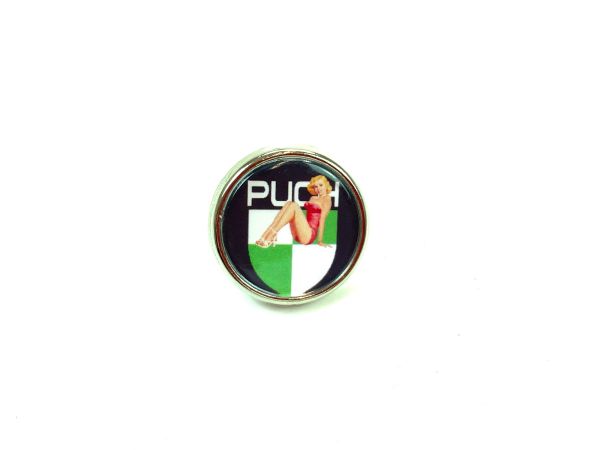 Puch Button Pin / Anstecknadel mit Logo und Pinup