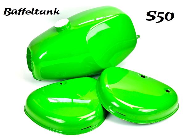 Simson S50 Büffeltank / Hochtank TANK-Set mit Seitendeckel saftgrün