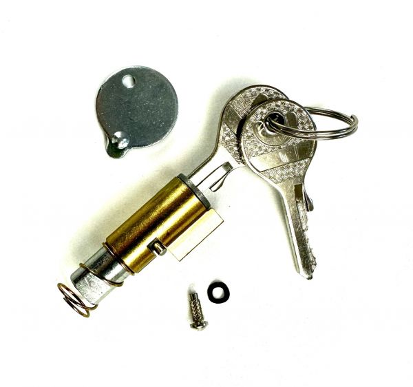 Lenkschloß SET mit 2 Schlüssel + Feder für Mofa / abgeflachter Bolzen