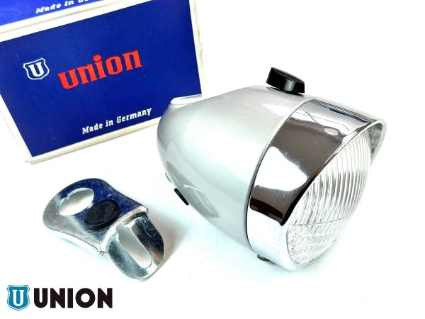 Union Eierlampe mit Schalter (mittige Befestigung) NOS Scheinwerfer rund