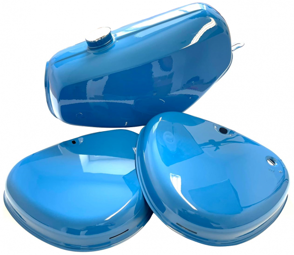 Simson S51 S70 TANK-Set mit Seitendeckel in blau Kraftstoffbehälter